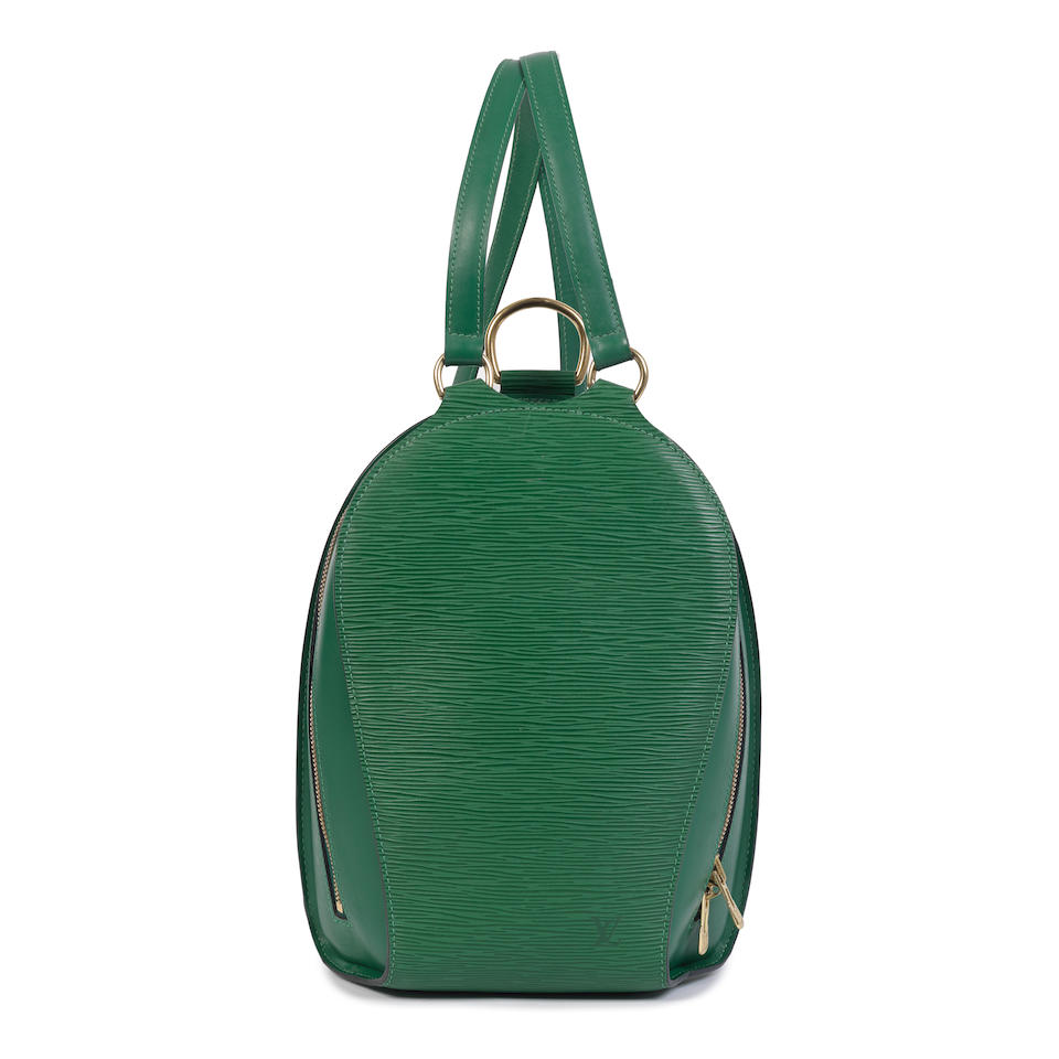 Louis Vuitton: a Green Epi Leather Mabillon Backpack Late 1990s (adjustable shoulder straps)