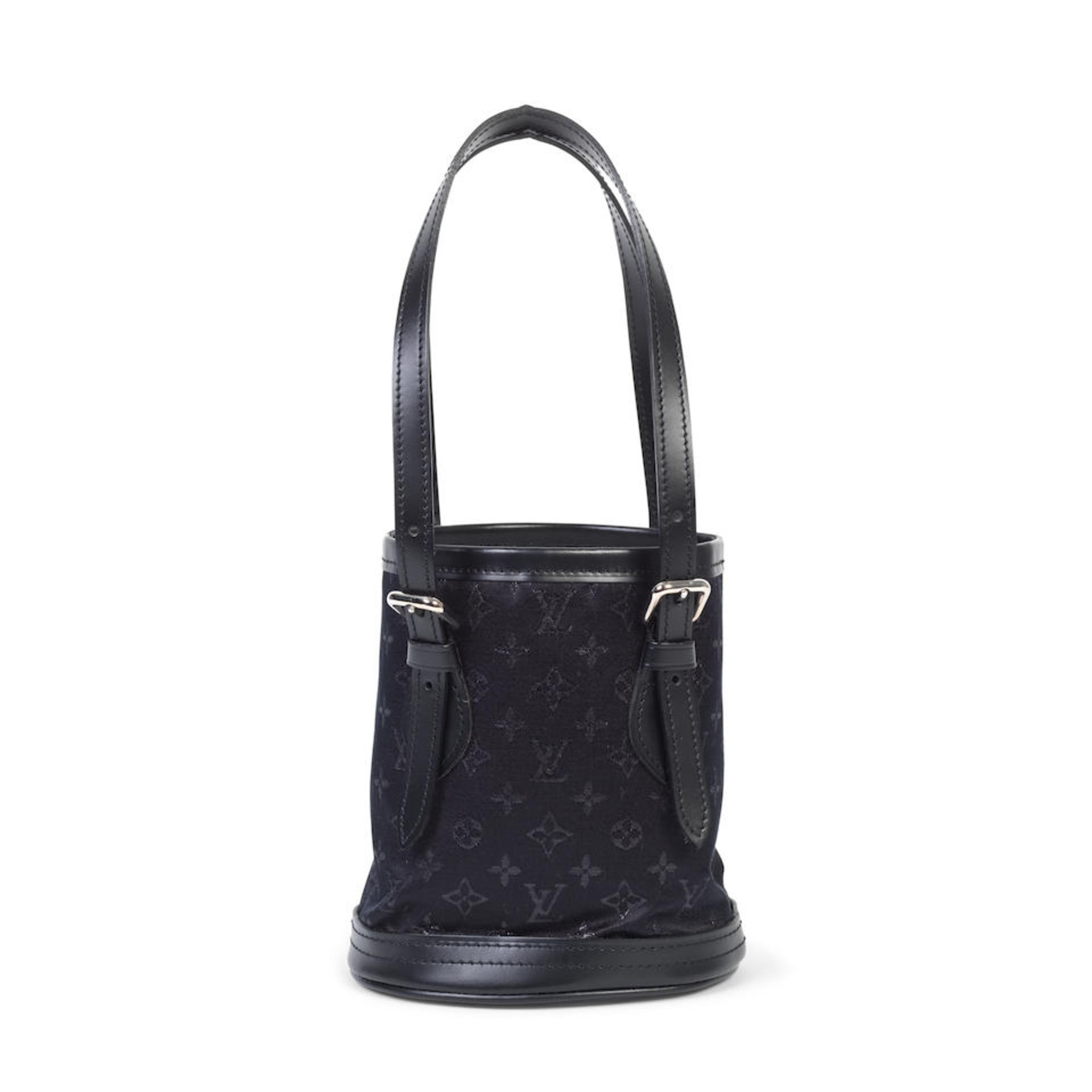 Louis Vuitton: a Black Satin Monogram Nano Bucket Bag 2001 (includes dust bag)
