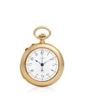 HAAS NEVEUX & CIE., GENEVA, RETAILED BY TIFFANY & CO. A FINE 18K GOLD HOUR REPEATING KEYLESS WIN...