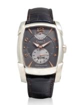 PARMIGIANI FLEURIER. A PALLADIUM MANUAL WIND CALENDAR WRISTWATCH WITH 8 DAY POWER RESERVE INDICA...