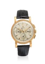 OMEGA. AN 14K GOLD MANUAL WIND CHRONOGRAPH WRISTWATCHRef: 2439, c. 1950s