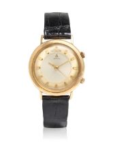 LECOULTRE. A 10K GOLD PLATED MANUAL WIND ALARM WRISTWATCHRef: 3041, c. 1950s