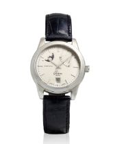 GLASHÜTTE ORIGINAL. A STAINLESS STEEL AUTOMATIC CALENDAR WRISTWATCH WITH MOON PHASES AND PO...