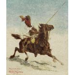 A Sikh lancer on horseback by Guillaume van Strydonck (Belgian, 1861-1937)
