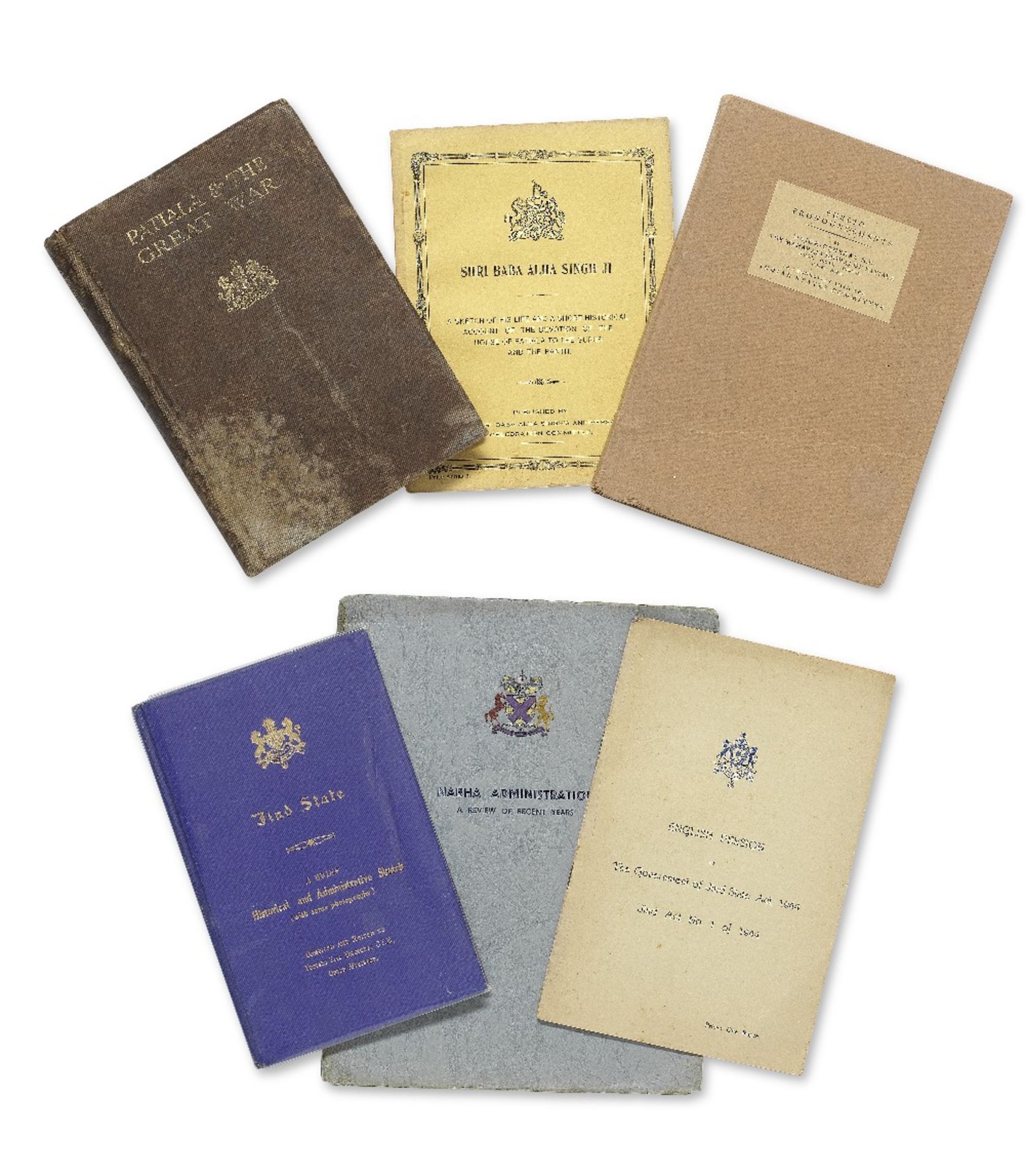 A group of six books and pamphlets, relating to the Sikh States of Patiala, Jind and Nabha Print...