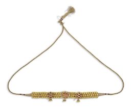 A ruby-set gold choker necklace (guluband) South India, 19th/ 20th Century