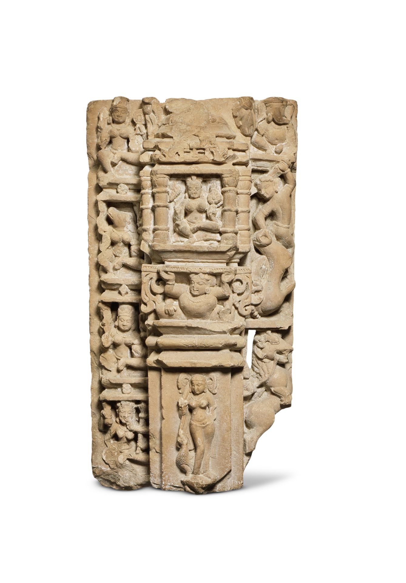 A carved relief sandstone Panel North or Central India, 8th/9th Century