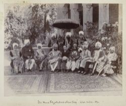 A group photograph of Punjab rulers seated with Sir Dennis Fitzpatrick, Lieutenant-Governor of t...