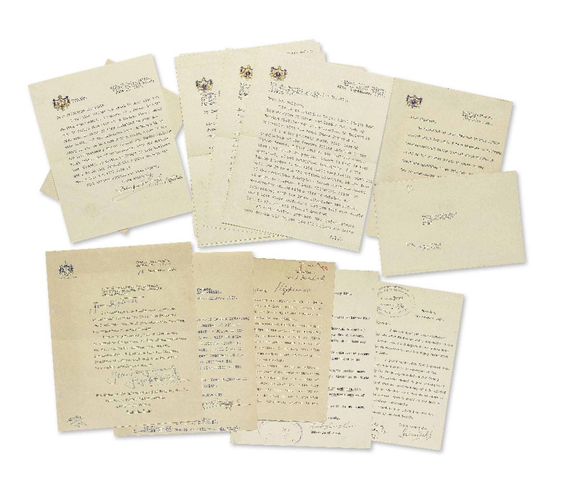 A group of sixteen letters from the Maharajahs of Patiala, Kapurthala, Jind and Faridkot, to var...