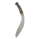 A silver hilted steel dagger (kukri) Nepal, 19th Century
