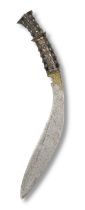 A silver hilted steel dagger (kukri) Nepal, 19th Century