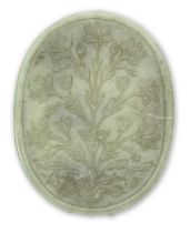 A carved jade mirror back North India, 18th/ 19th Century