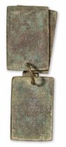 A bronze three-panel document, possibly a decree North India, 10th-12th Century