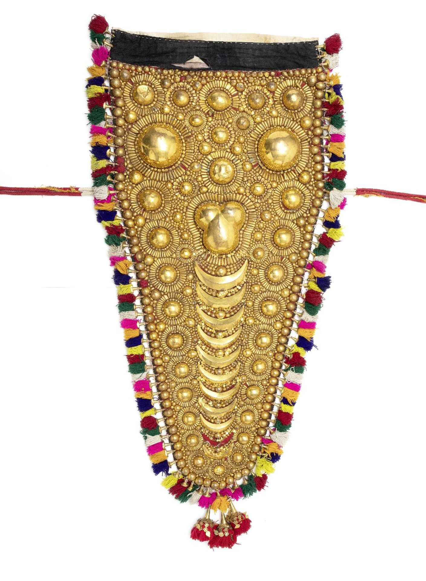 A gilt-copper mounted elephant head ornament (nettipattam) South India, 20th Century