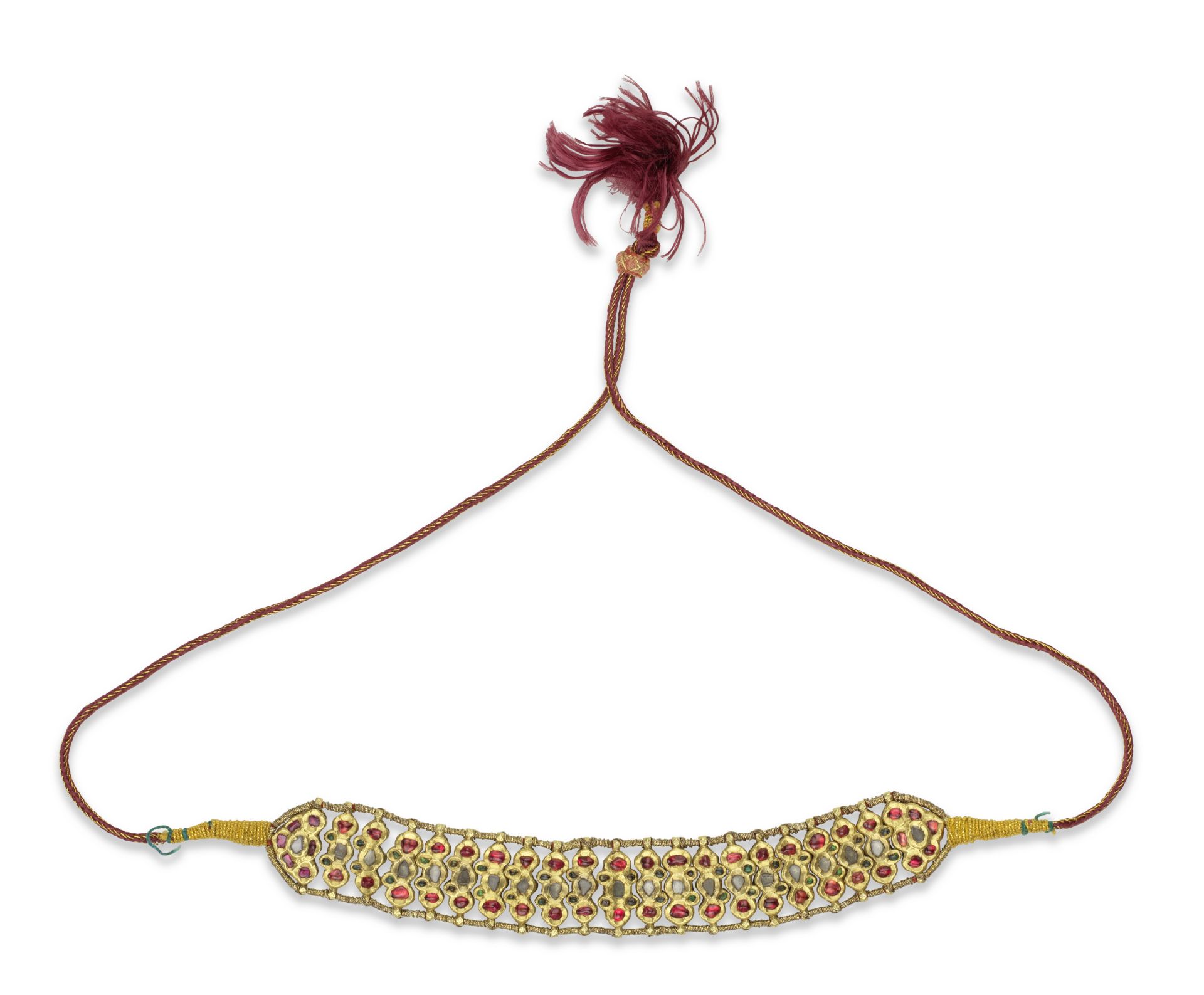 A gem-set gold choker necklace (guluband) South India, 19th/ 20th Century