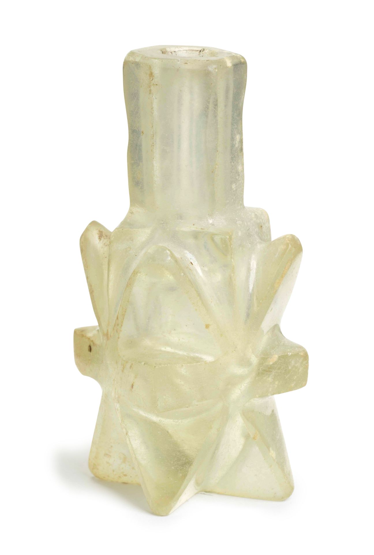 A Fatimid glass molar flask probably Egypt, 9th-10th Century