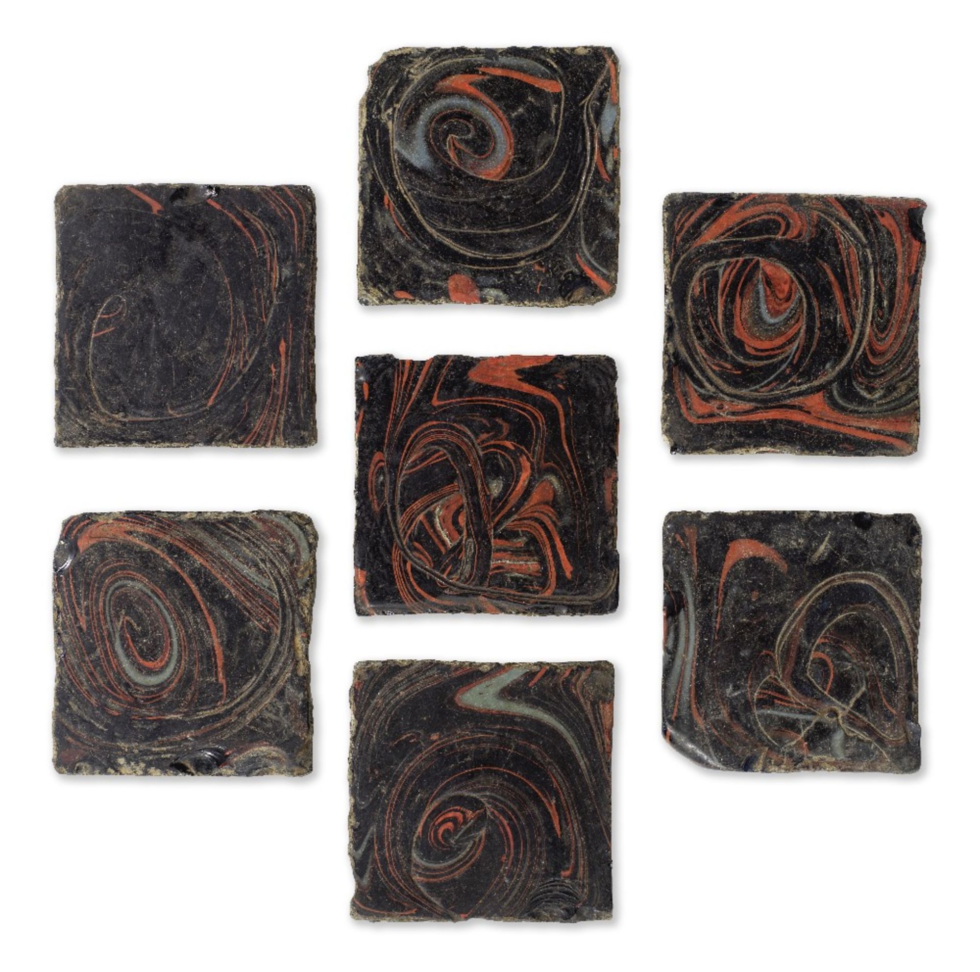 A group of early Islamic glass tiles Possibly Mesopotamia, 8th-10th Century(7)