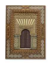 A pair of painted gesso Alhambra Plaques by Enrique Linares Granada, late 19th/ early 20th Centu...