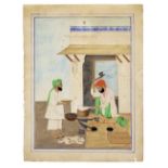 A butcher at work, attributed to the artist Bishan Singh (circa 1836-1900) Punjab, probably Amri...