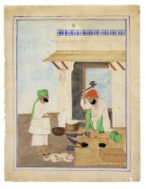 A butcher at work, attributed to the artist Bishan Singh (circa 1836-1900) Punjab, probably Amri...