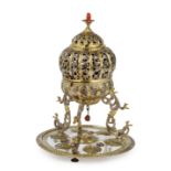 An Ottoman coral-set parcel-gilt silver incense burner Turkey, 18th/ 19th Century