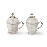 A pair of Ottoman parcel-gilt silver sahlep cups Turkey, Period of Sultan Abdulaziz (reg. 1861-1...