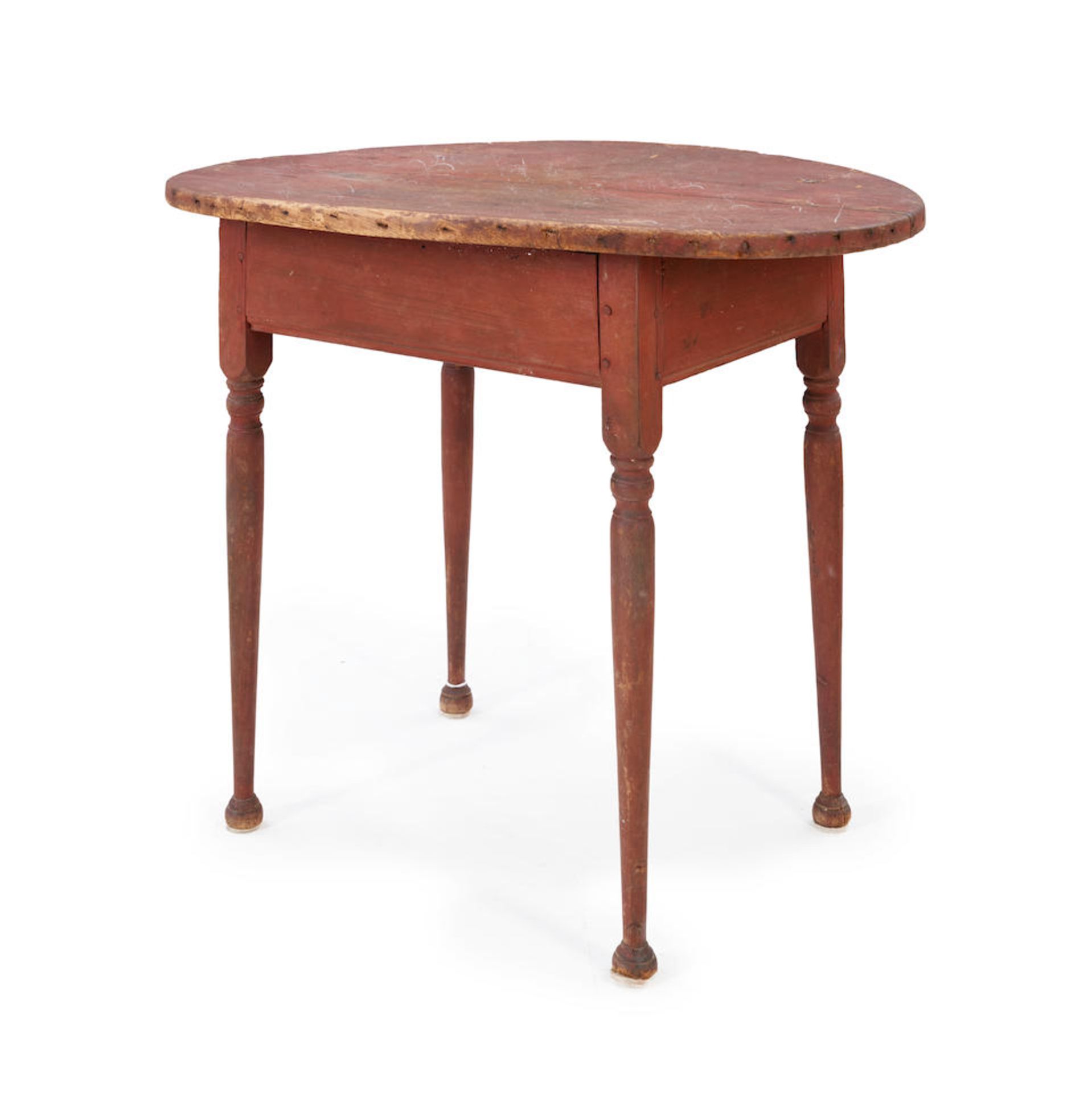 COUNTRY RED-PAINTED TEA TABLE