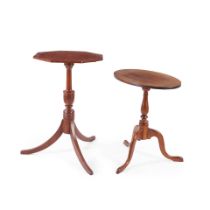 TWO FEDERAL-STYLE MAHOGANY TILT-TOP CANDLESTANDS