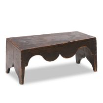 BLACK PAINTED WOODEN FOOTSTOOL