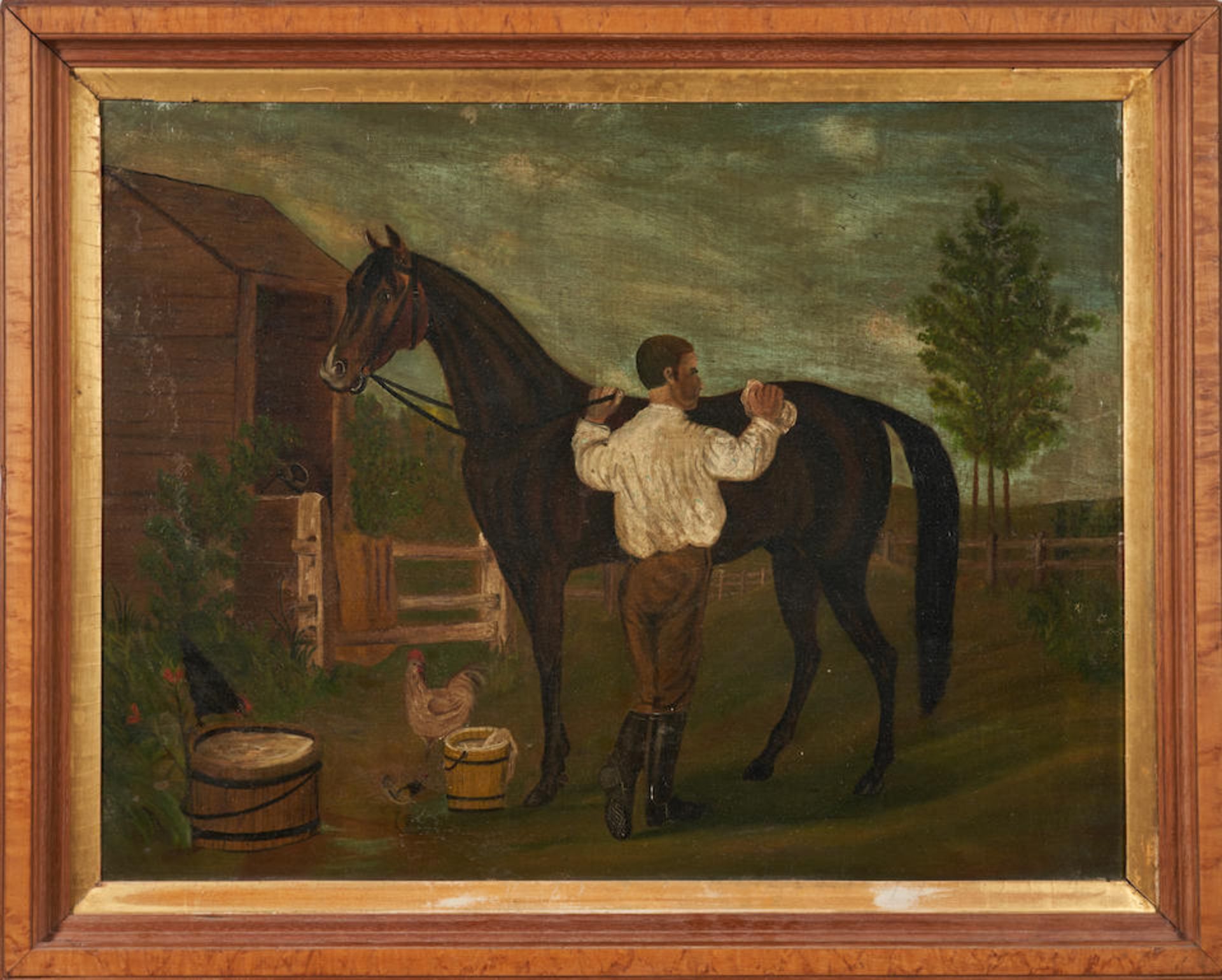 AMERICAN SCHOOL, 19TH CENTURY HORSE AND GROOM - Image 3 of 3