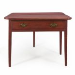 COUNTRY RED-PAINTED CARD TABLE