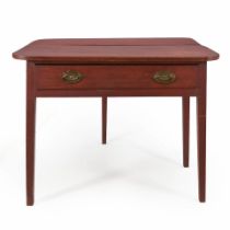 COUNTRY RED-PAINTED CARD TABLE