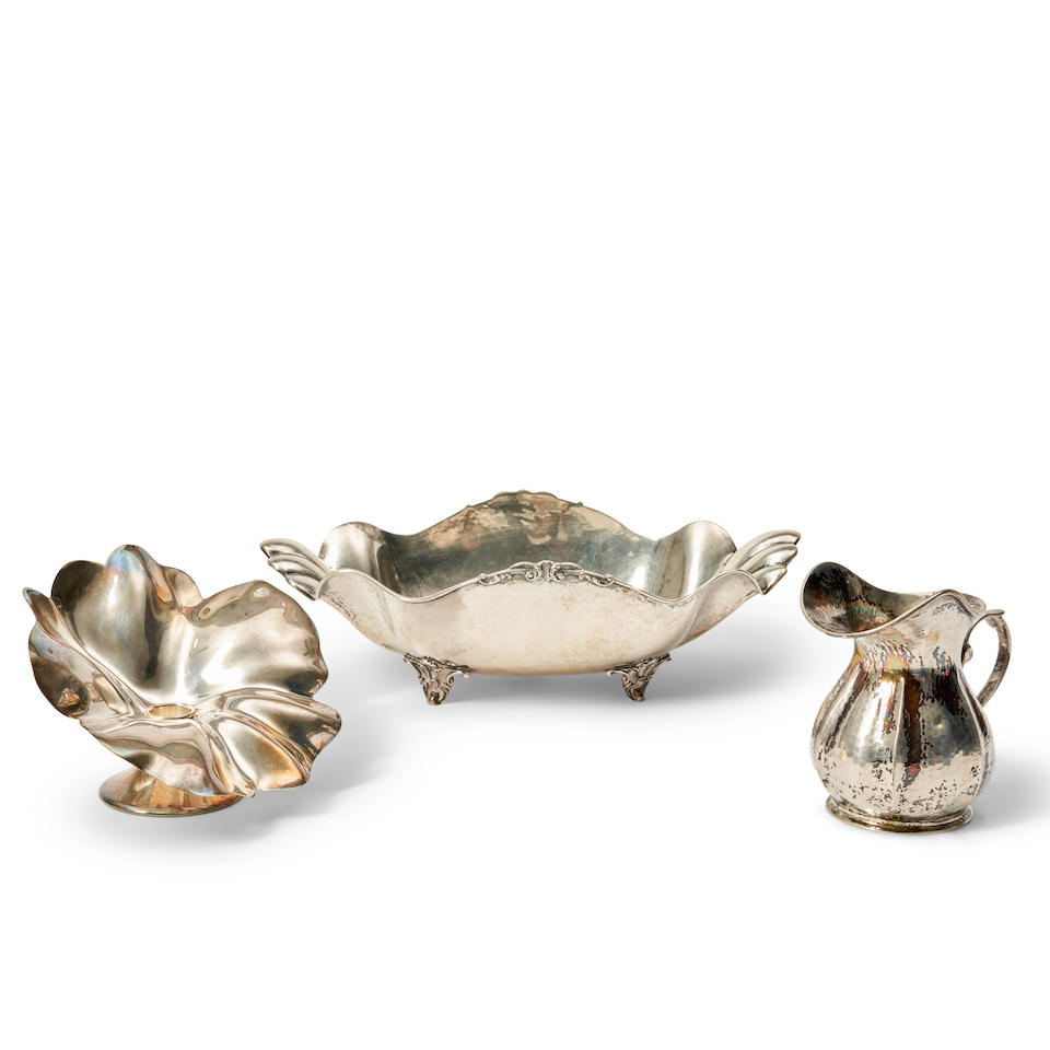 THREE PIECES OF ITALIAN SILVER TABLEWARE