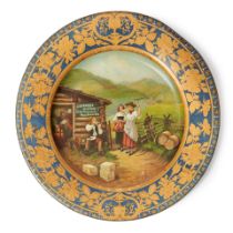 POLYCHROME LITHOGRAPHED-TIN ADVERTISING PLATE