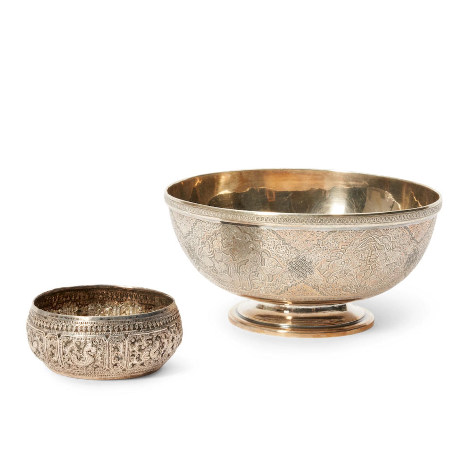 TWO PIECES OF THAI SILVER TABLEWARE