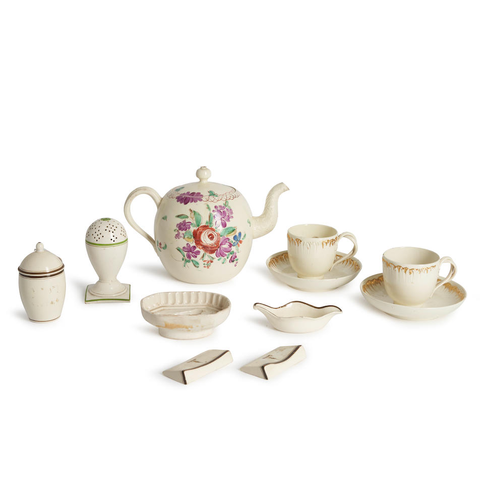 NINE WEDGWOOD QUEEN'S WARE ITEMS