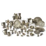 LARGE COLLECTION OF PEWTER ITEMS