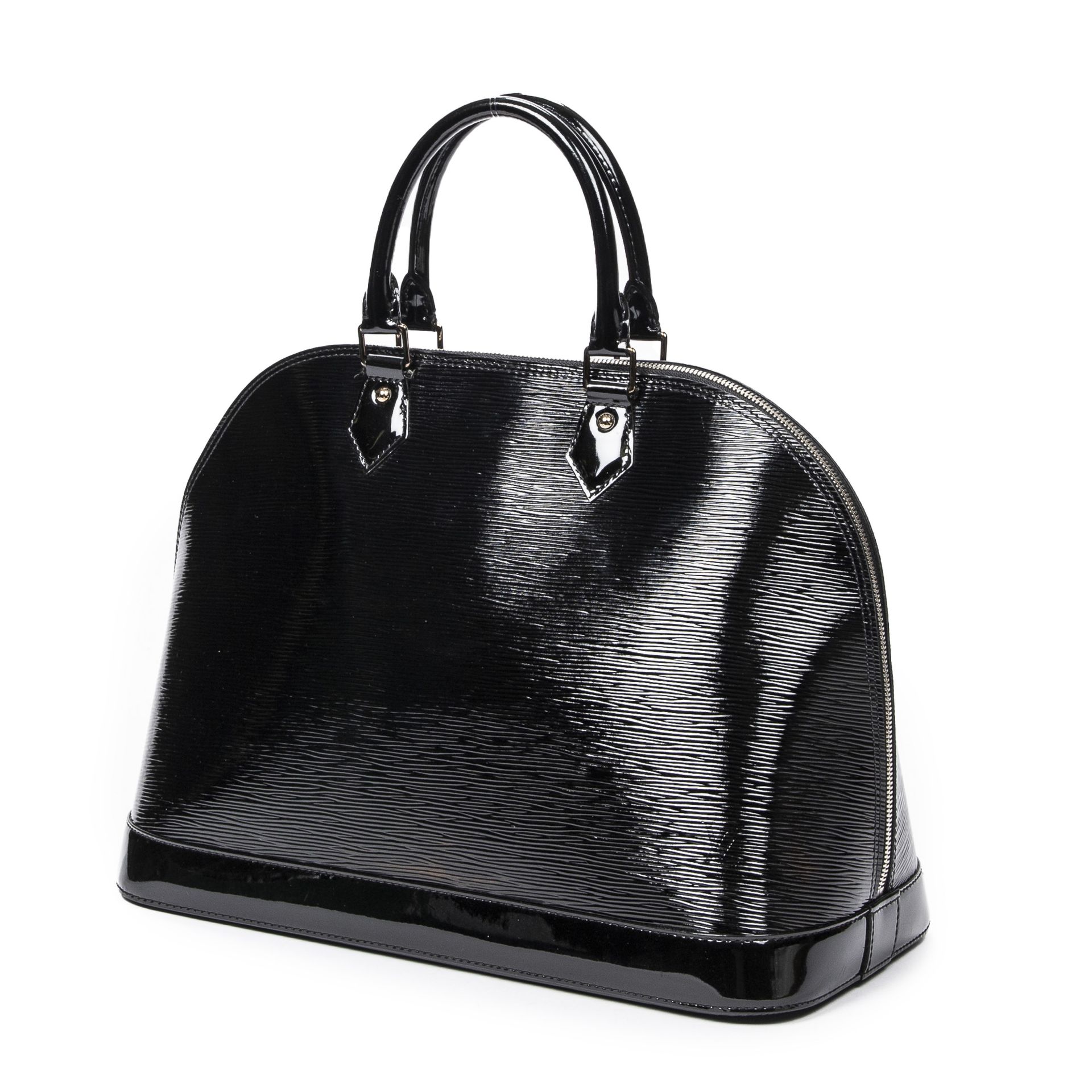 Louis VUITTON, ann&#233;e 2009. Sac 'Alma' GM en cuir vernis &#233;pi noir.