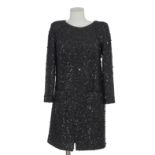 CHANEL, Collection Pr&#234;t &#224; Porter Automne/Hiver 2017. Robe en tweed noir brod&#233; de ...