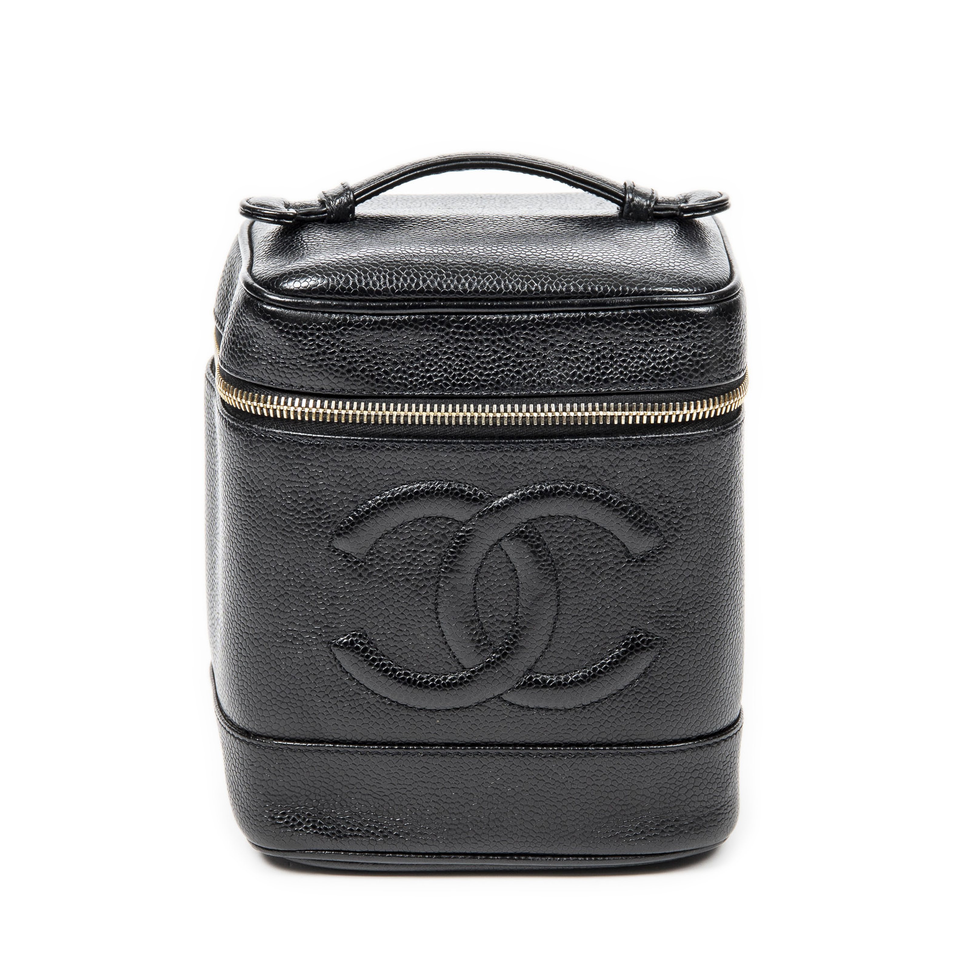 CHANEL, circa 2003. Petit 'Vanity Haut' en cuir caviar noir. Directeur artistique : Karl Lagerfeld.