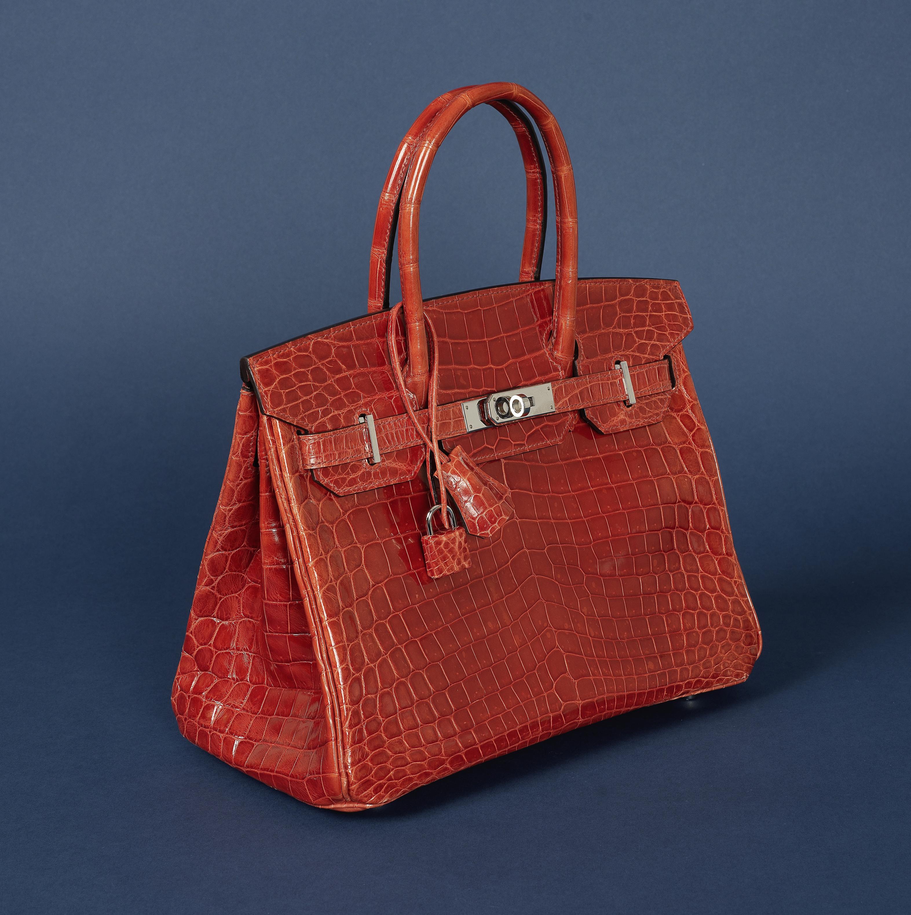 HERMES Paris, ann&#233;e 2015. Sac 'Birkin' 30 cm en Crocodilus Niloticus orange sanguine.