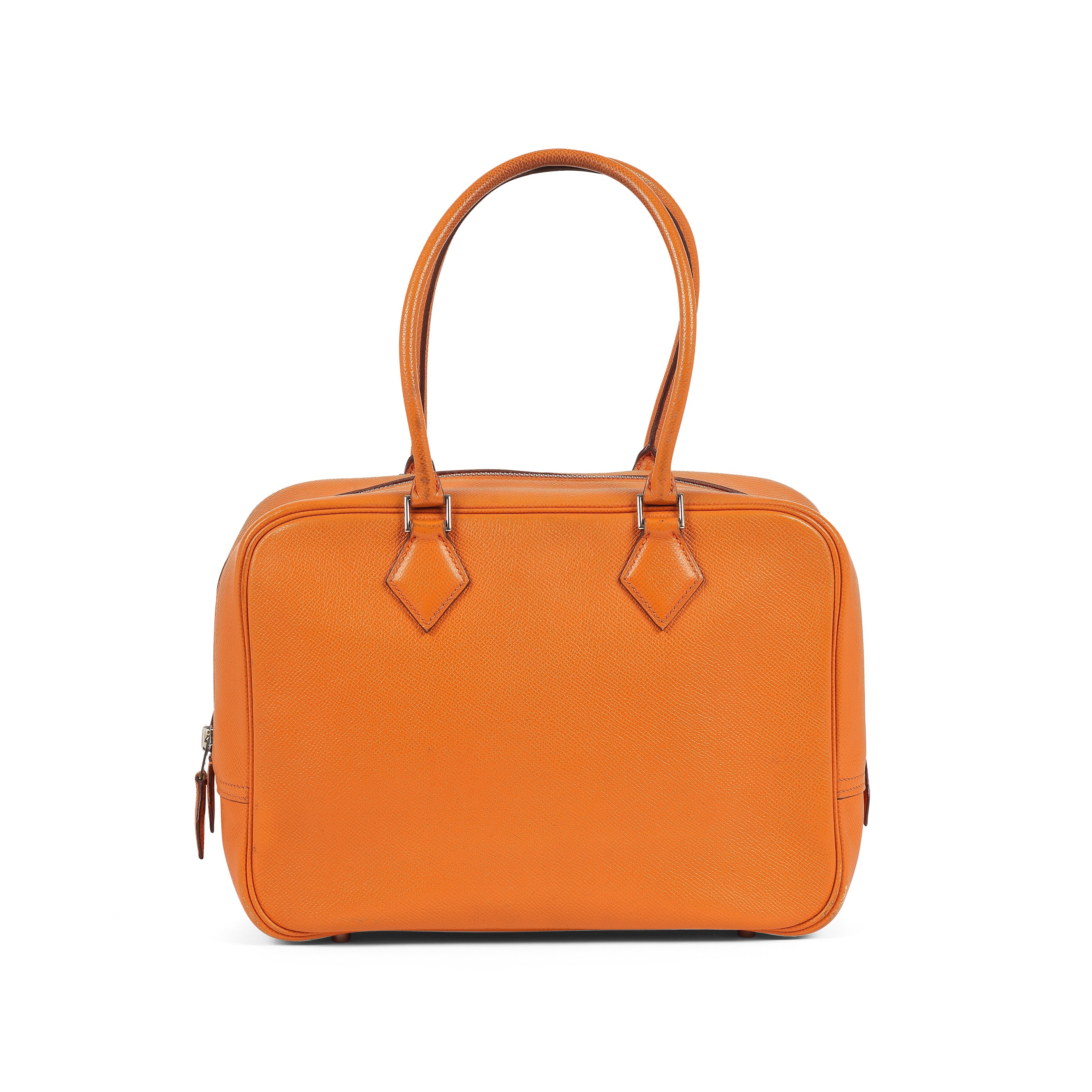 HERMES Paris, ann&#233;e 2006. Sac 'Plume' en veau Epsom orange.