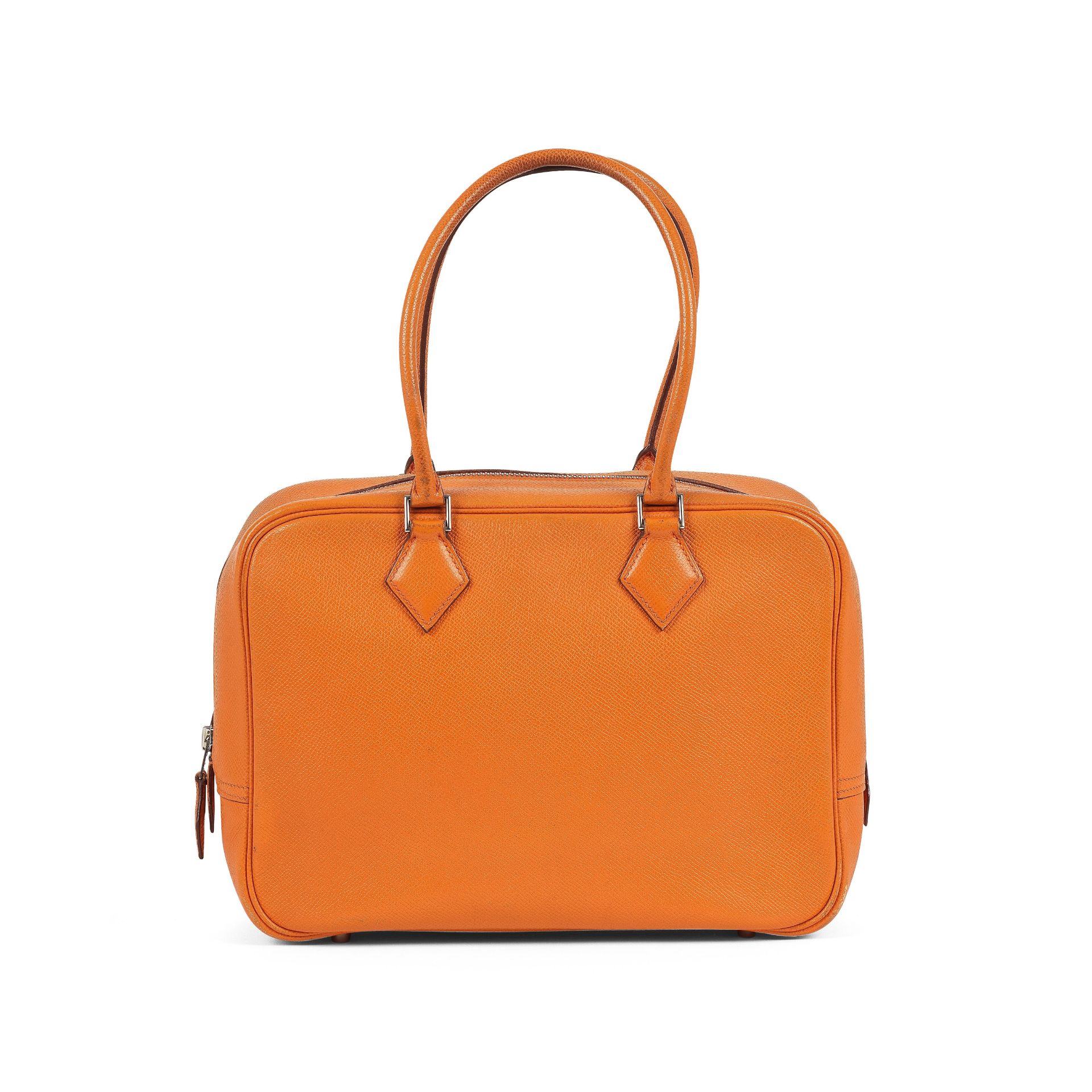 HERMES Paris, ann&#233;e 2006. Sac 'Plume' en veau Epsom orange.