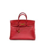 HERMES Paris, Commande sp&#233;ciale, ann&#233;e 2018. Sac 'Birkin' 40 cm en veau Epsom rouge gr...