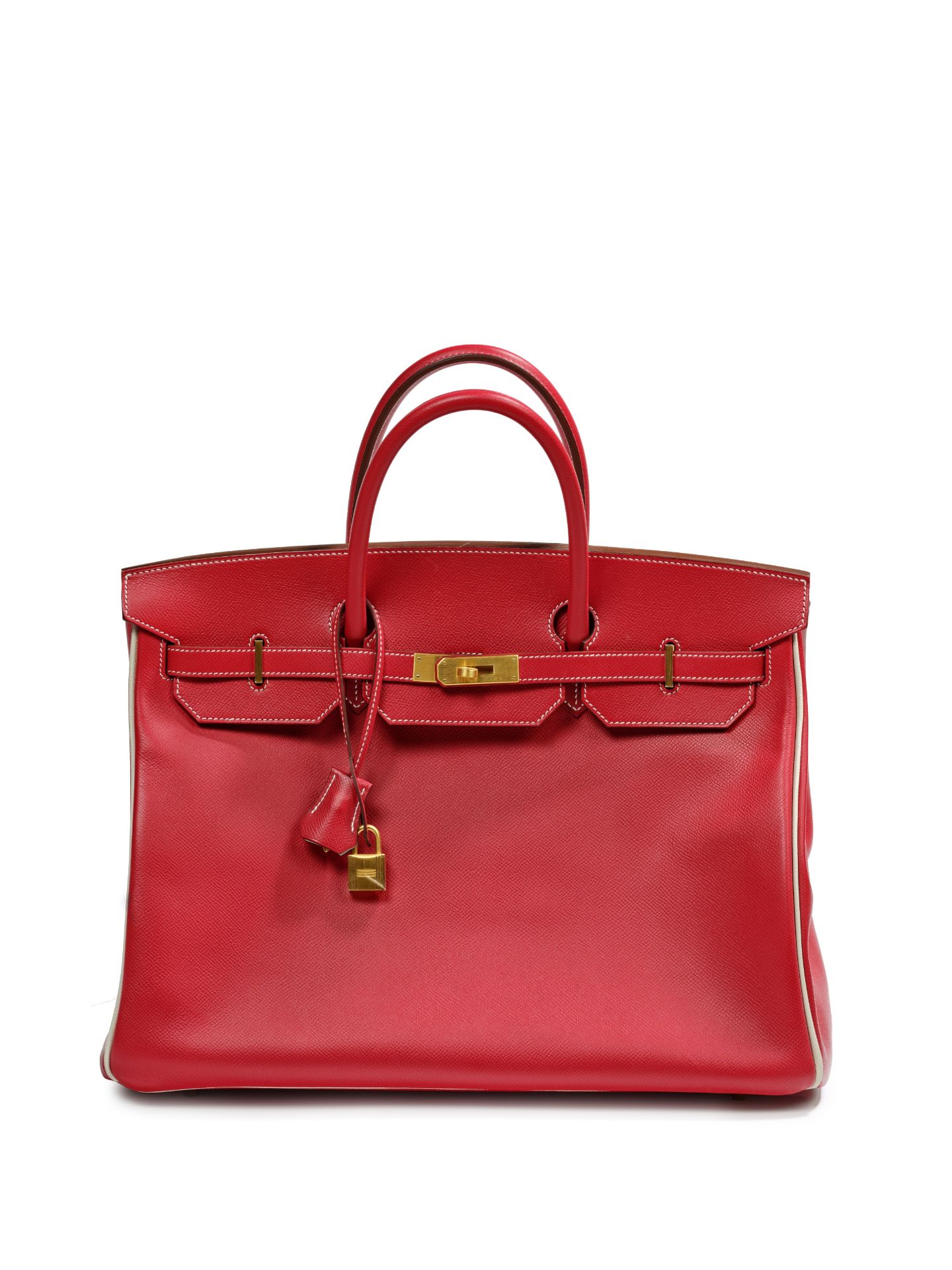 HERMES Paris, Commande sp&#233;ciale, ann&#233;e 2018. Sac 'Birkin' 40 cm en veau Epsom rouge gr...