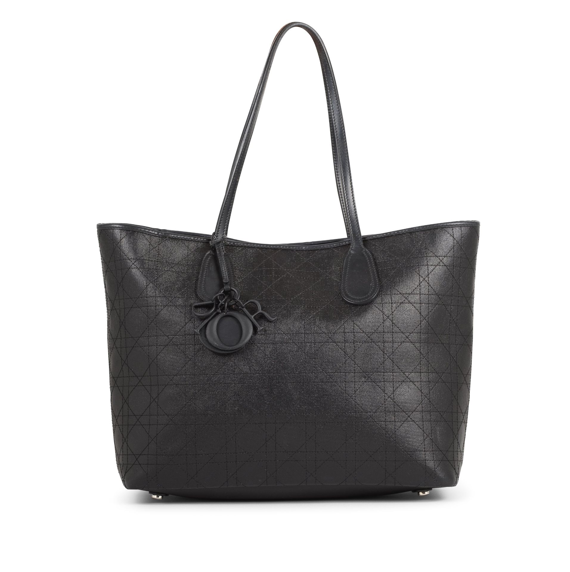 Christian DIOR, ann&#233;e 2014. Sac cabas 'Panarea All Black' en toile enduite noire.