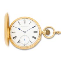 Joseph Penlington, Liverpool. A fine and heavy 18K gold keyless wind full hunter pocket watch wi...