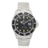 Rolex. A stainless steel automatic calendar bracelet watch Submariner, Ref: 16800, Circa 1980