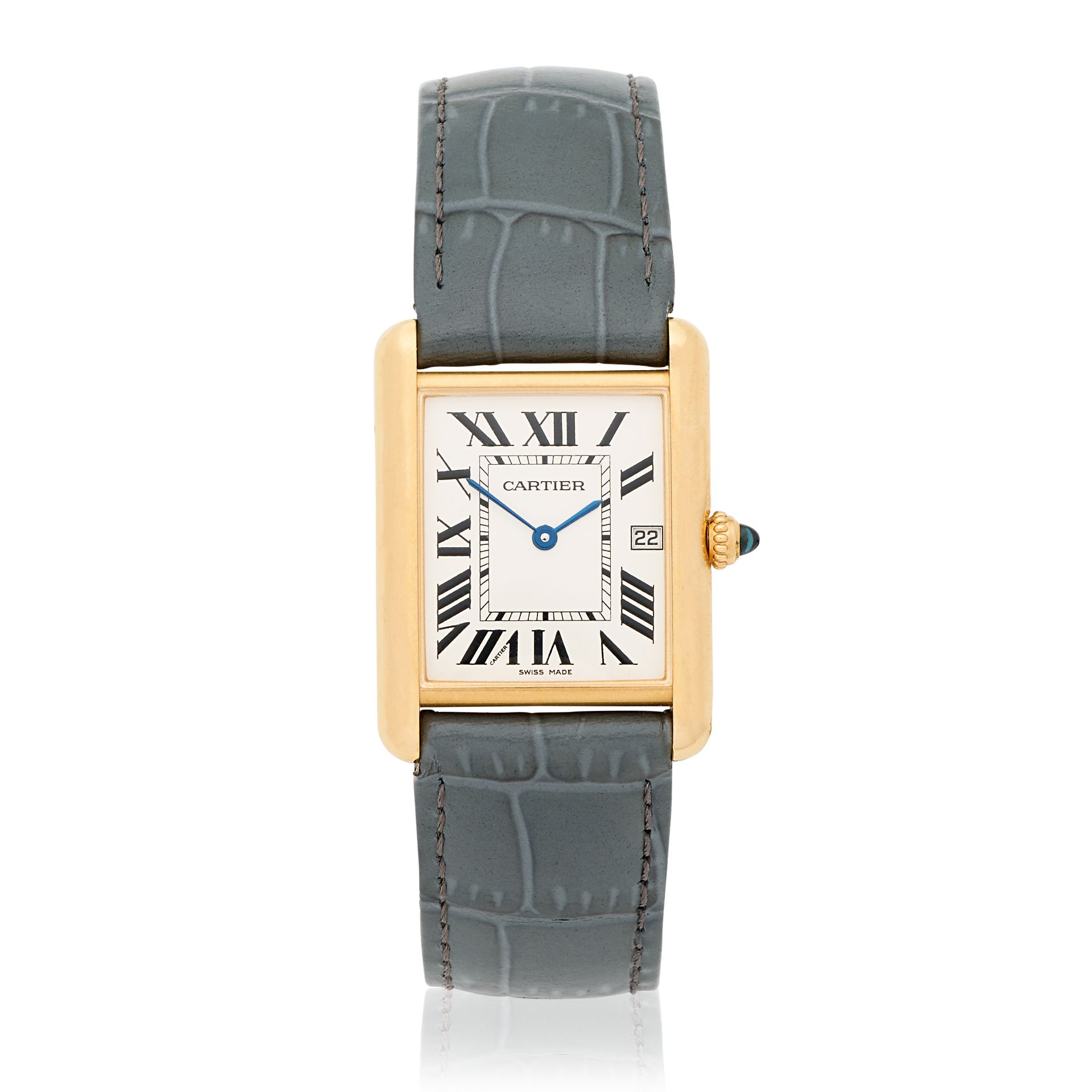 Cartier. An 18K gold quartz calendar wristwatch Louis Tank , Ref: 2441, Circa 2000