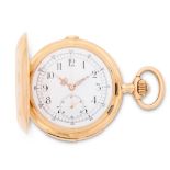 LeCoultre & Co. An 18K rose gold keyless wind minute repeating full hunter chronograph pocket wa...